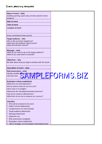 Event Planning Template 1 doc pdf free